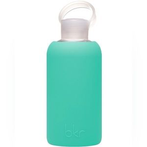 bkr brand water bottle small size mint green rubber sleeve